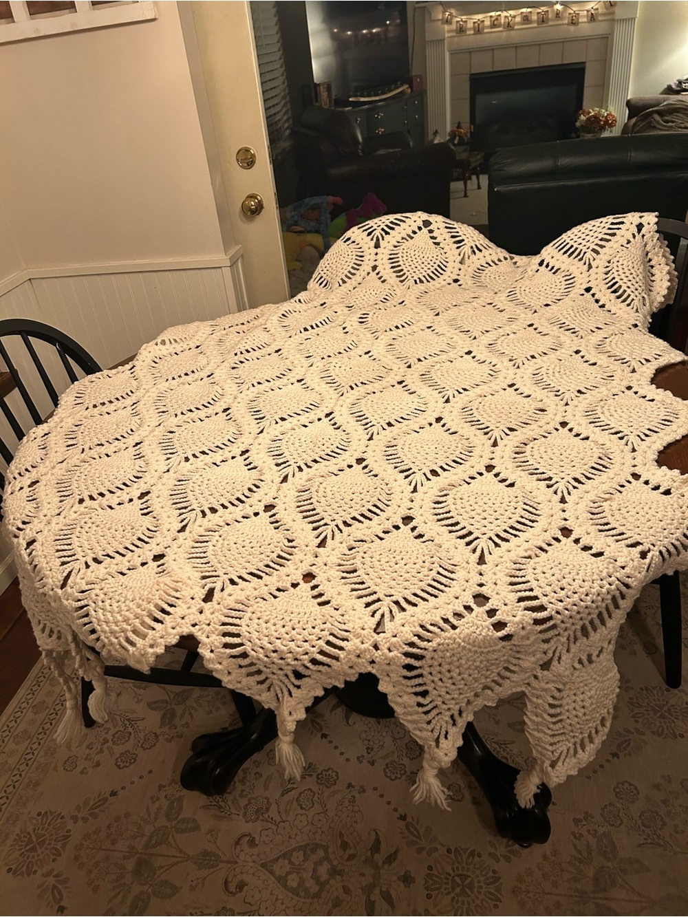 Handmade Crochet blanket 65 in by 47in
